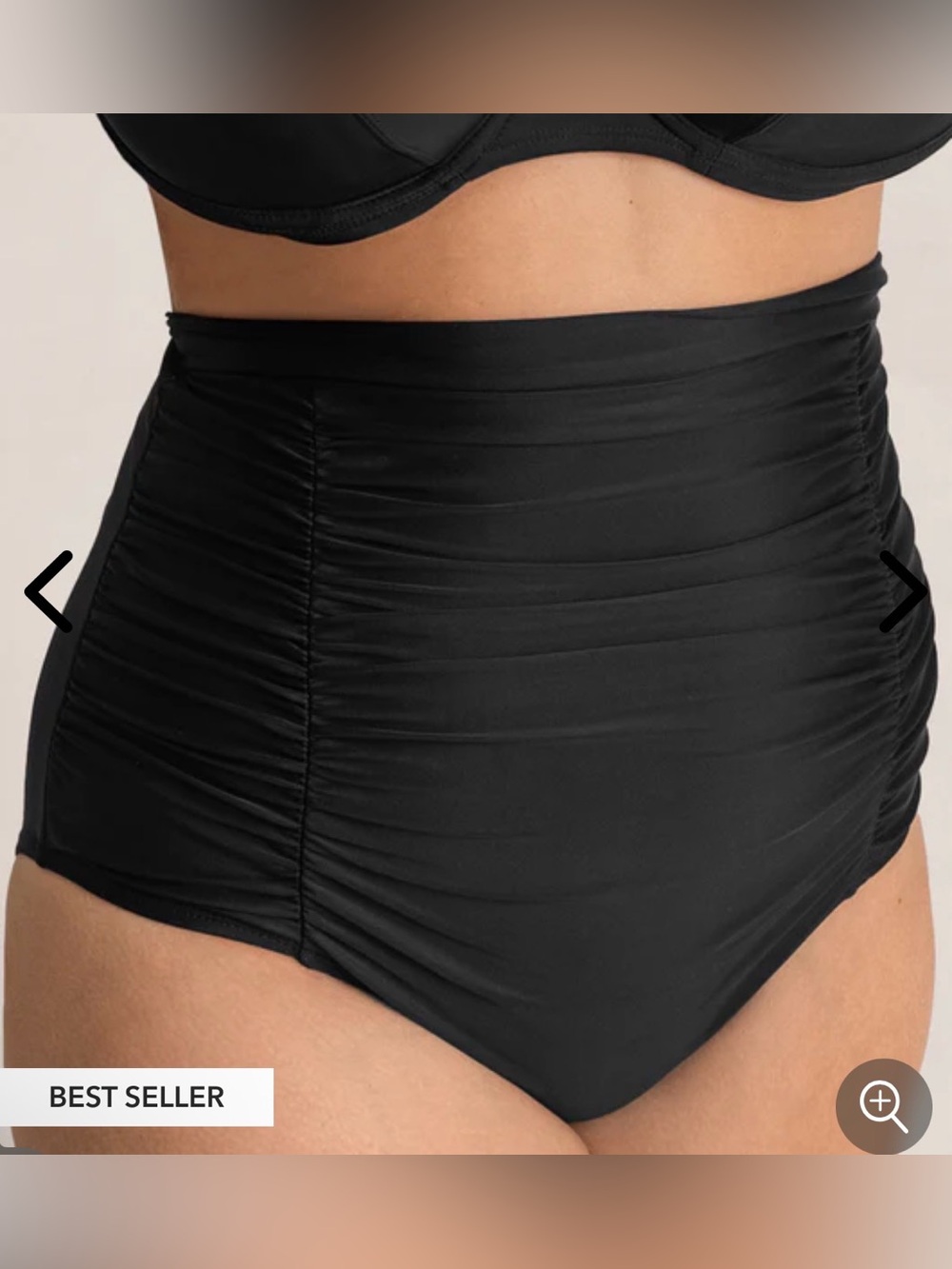 Shapermint Essentials High-Waisted Control Bikini Bottom - BLACK - Picture 2 of 4